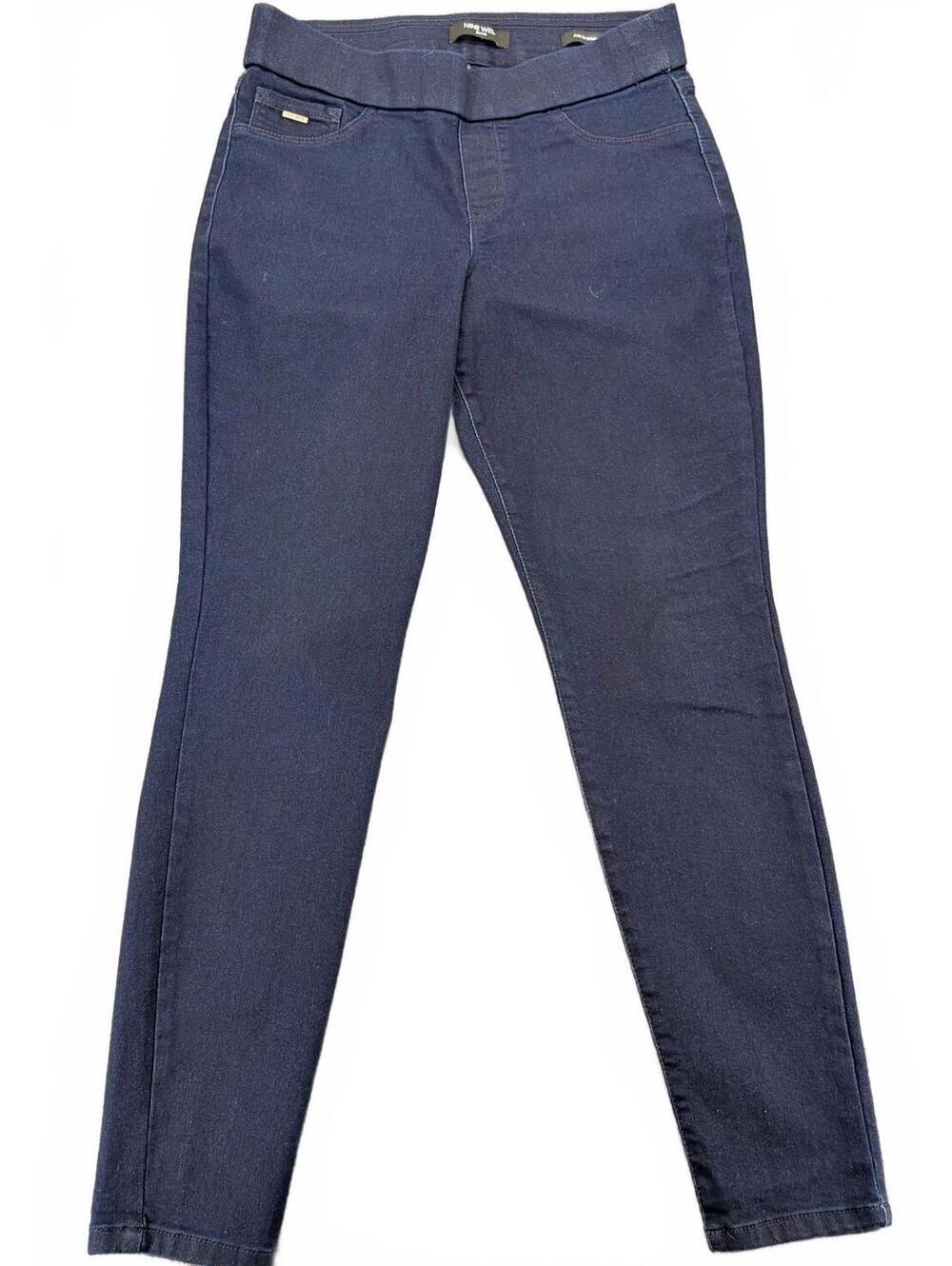 Nine West Pull On Skinny Jeans‎ Size 8 Dark Blue Stretch Denim